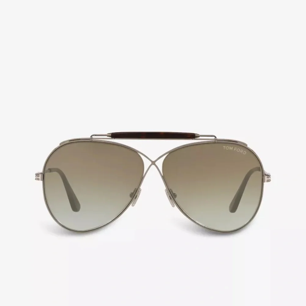 💯- New Authentic TOM FORD FT0818 pilot-frame metal sunglasses